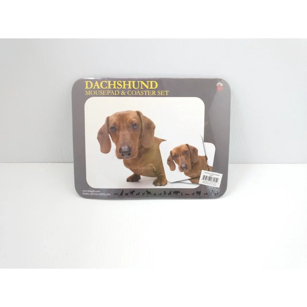 Mouse Pad Coaster Set Tan Brown Dachshund Doxie Wiener Dog Lot